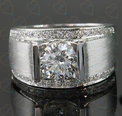 1.00 TCW Round Cut Men's Jewelry Lab Grown Diamond Ring for Women