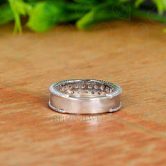 Anello da donna con diamante Art Déco taglio rotondo da 1,20 CTW, creato in laboratorio