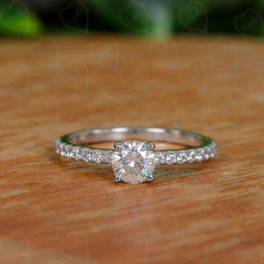 1.00 TCW Round Cut Bridal Set Lab Grown Diamond Ring for Women