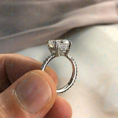 2.50 TCW Cushion Cut Hidden Halo Lab Grown Diamond Ring for Women