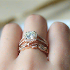 1.30 TCW Cushion Cut Split Shank Lab Grown Diamond Ring for Women