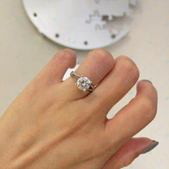 2.00 TCW Round Cut Split Shank Lab Grown Diamond Ring for Women