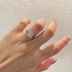 2.00 TCW Round Cut Split Shank Lab Grown Diamond Ring for Women