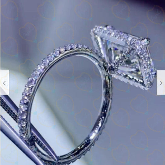 2.50 TCW Radiant Cut Halo Lab Grown Diamond Ring for Women