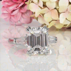 1.80 TCW Emerald Cut Solitaire Lab Grown Diamond Ring for Women