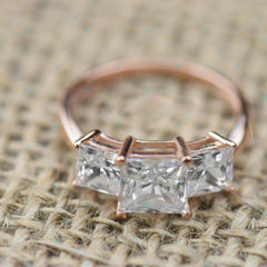 1.20 TCW Princess Cut Solitaire Lab Grown Diamond Ring for Women