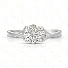 1.00 TCW Round Cut Twisted Lab Grown Diamond Ring for Women