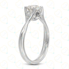 1.00 TCW Round Cut Twisted Lab Grown Diamond Ring for Women