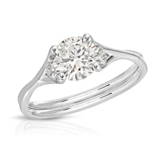 1.00 TCW Round Cut Twisted Lab Grown Diamond Ring for Women