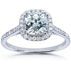 2.50 TCW Cushion Cut Halo Lab Grown Diamond Ring for Women