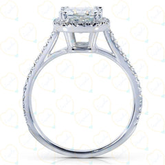 2.50 TCW Cushion Cut Halo Lab Grown Diamond Ring for Women