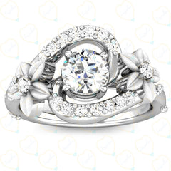 1.00 TCW Round Cut Twisted Lab Grown Diamond Ring for Women