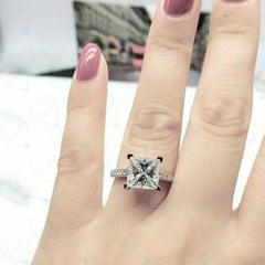 2.00 CTW Princess Cut Solitaire With Accents Lab Grown Diamond Ring for Women