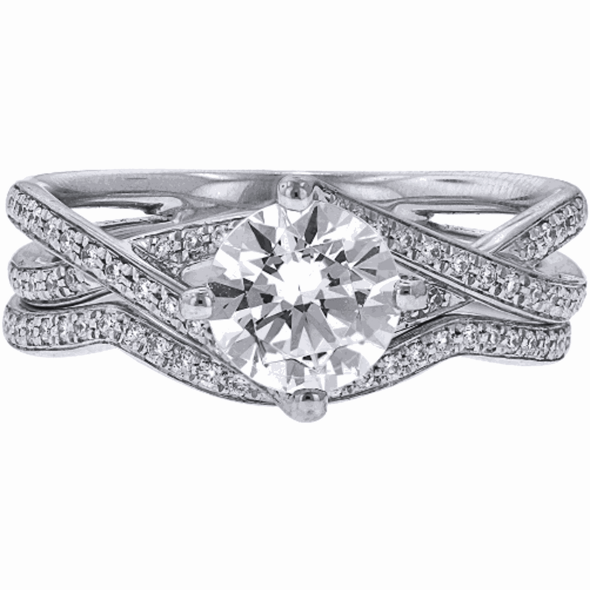 1.30 TCW Round Cut Bridal Set Lab Grown Diamond Ring for Women