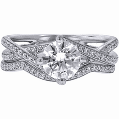 1.30 TCW Round Cut Bridal Set Lab Grown Diamond Ring for Women