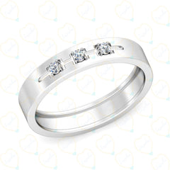 0.30 TCW Round Cut 3 Stone Lab Grown Diamond Ring for Women