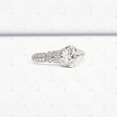 1.00 CTW Round Cut Art Deco Lab Grown Diamond Ring for Women