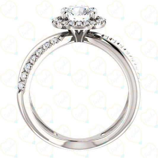 0.50 TCW Round Cut Unique Lab Grown Diamond Ring for Women