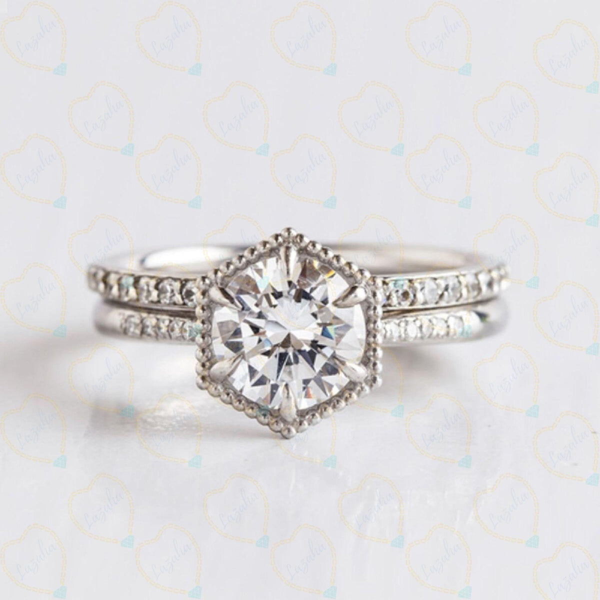 1.30 TCW Round Cut Solitaire With Accents Lab Grown Diamond Ring for Women