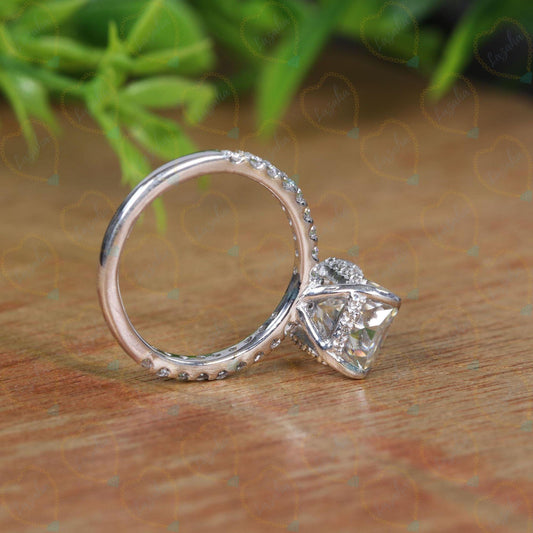 2.50 TCW Radiant Cut Hidden Halo Lab Grown Diamond Ring for Women