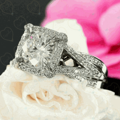 1.70 TCW Round Cut Split Shank Lab Grown Diamond Ring for Women