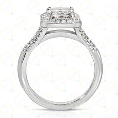 2.00 CTW Radiant Cut Split Shank Lab Grown Diamond Ring for Women