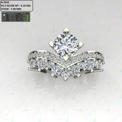 0.50 TCW Round Cut Art Deco Lab Grown Diamond Ring for Women