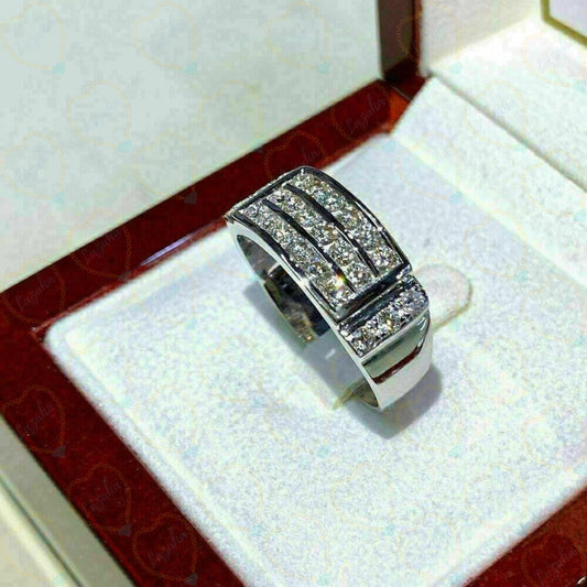 0.75 TCW Round Cut Eternity Lab Grown Diamond Ring for Women