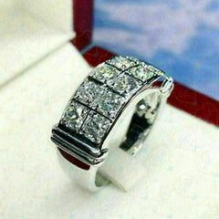 1.80 CTW Princess Cut Eternity Lab Grown Diamond Ring for Women