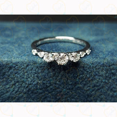 Round Cut 7 Stone Lab Grown Diamond Ring for Women