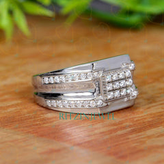 0.70 TCW Round Cut Unique Lab Grown Diamond Ring for Women