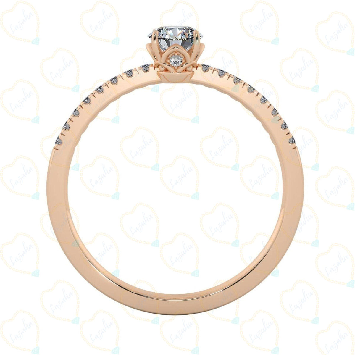 0.90 CTW Round Cut Solitaire With Accents Lab Grown Diamond Ring for Women