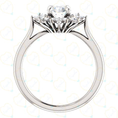 1.00 TCW Round Cut Halo Lab Grown Diamond Ring for Women