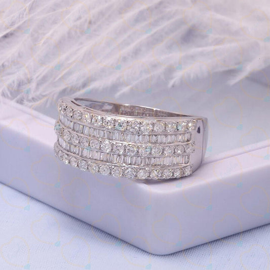 1.40 TCW Round Cut Eternity Lab Grown Diamond Ring for Women