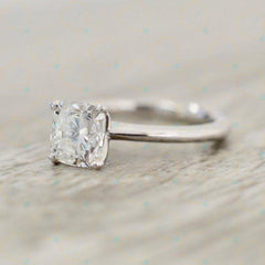 2.00 TCW Cushion Cut Solitaire Lab Grown Diamond Ring for Women