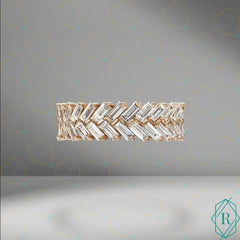 15.50 TCW Emerald Cut Eternity Lab Grown Diamond Ring for Women