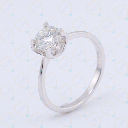 1.00 TCW Round Cut Solitaire Lab Grown Diamond Ring for Women