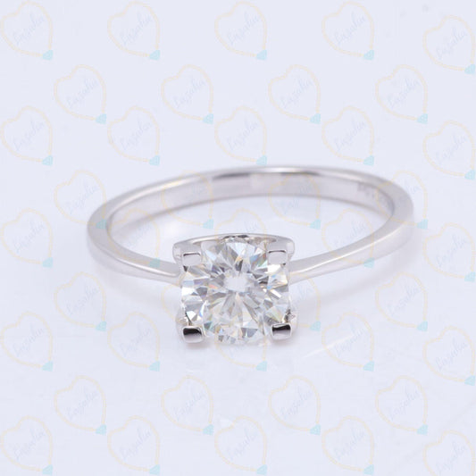 1.00 TCW Round Cut Solitaire Lab Grown Diamond Ring for Women