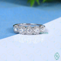 1.25 CTW Round Cut Eternity Lab Grown Diamond Ring for Women