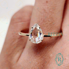 2.00 CTW Pear Cut Solitaire Lab Grown Diamond Ring for Women