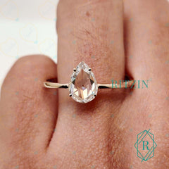 2.00 CTW Pear Cut Solitaire Lab Grown Diamond Ring for Women