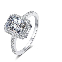 2.00 CTW Radiant Cut Halo Lab Grown Diamond Ring for Women