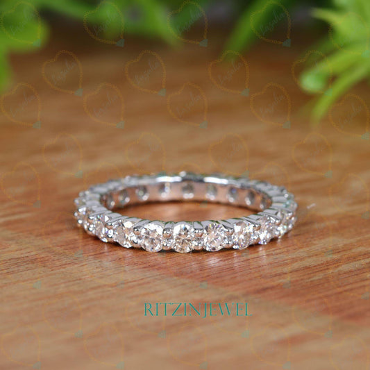 2.50 TCW Round Cut Eternity Lab Grown Diamond Ring for Women