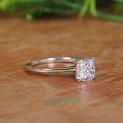 1.50 TCW Cushion Cut Solitaire Lab Grown Diamond Ring for Women