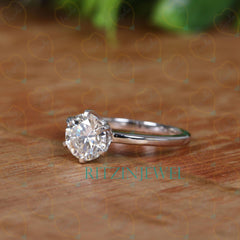 1.70 TCW Round Cut Solitaire Lab Grown Diamond Ring for Women