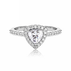 0.50 TCW Round Cut Halo Lab Grown Diamond Ring for Women