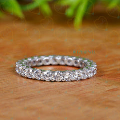 2.70 TCW Round Cut Eternity Lab Grown Diamond Ring for Women