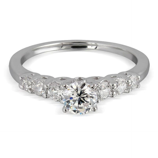 1.00 TCW Round Cut 7 Stone Lab Grown Diamond Ring for Women