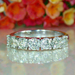 1.80 TCW Round Cut 7 Stone Lab Grown Diamond Ring for Women