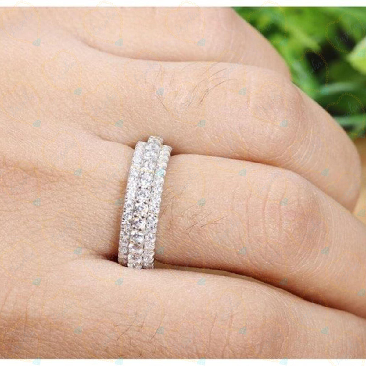 1.50 TCW Round Cut Eternity Lab Grown Diamond Ring for Women